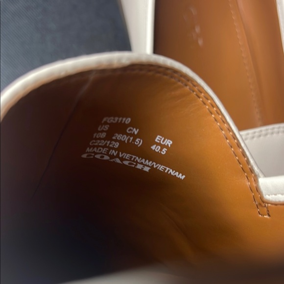 Coach Haley Chalk Leather Loafers with Gold Accent 10 - Picture 11 of 11